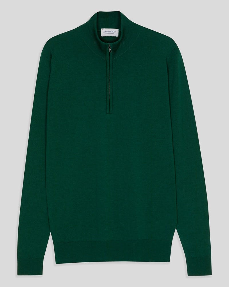 John Smedley Men's Noah Skipper Collar Polo Shirt in Light